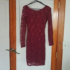 Sequin and Lace Midi dress